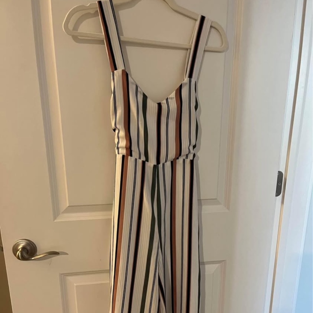 Striped Jumpsuit w/ tie waist